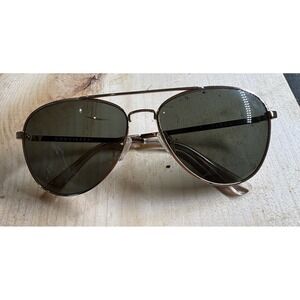 VonZipper‎ Farva Sunglasses Gold Aviator Frame Grey Green Lens VZ Sport